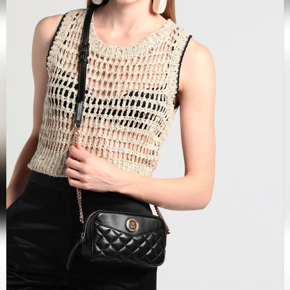 Versace Medusa Quilted Crossbody Camera Bag Black - Picture 2 of 15